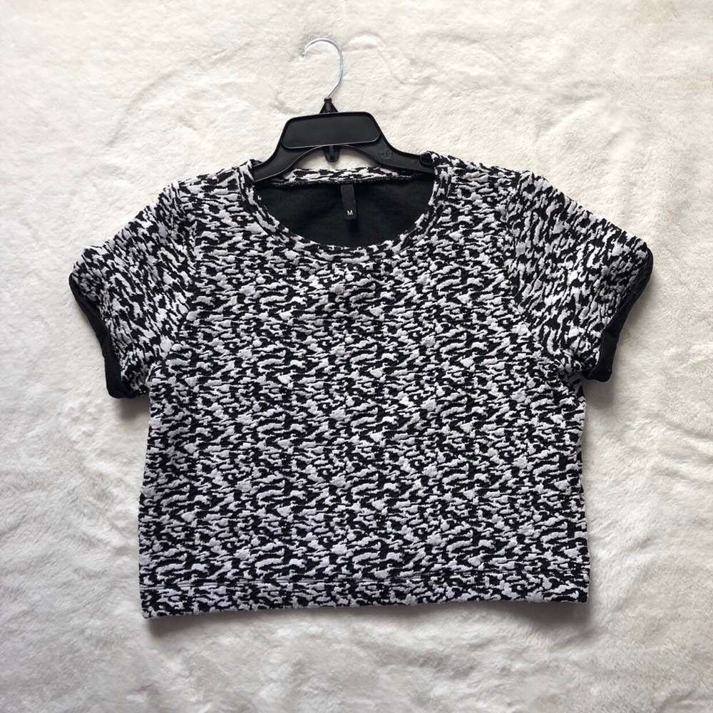 Cropped black and white top